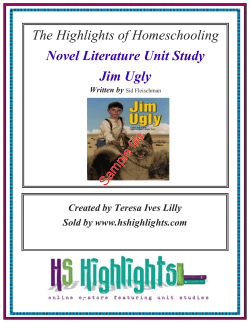 The Highlights of Homeschooling Novel Literature Unit Study Jim Ugly