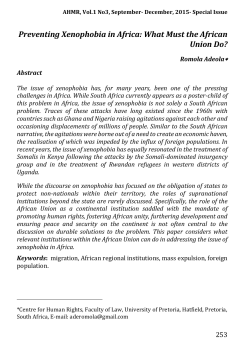 Preventing Xenophobia in Africa - Scalabrini Institute for Human
