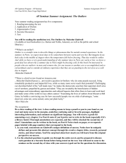 AP Seminar Summer Assignment: The Outliers