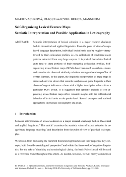 Self-Organizing Lexical Feature Maps Semiotic Interpretation and