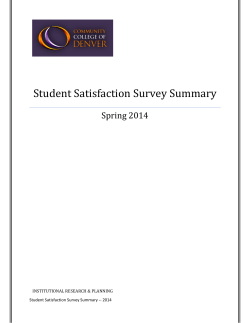 Student Satisfaction Survey Summary