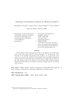 Optimal consumption policies in illiquid markets&lowast;