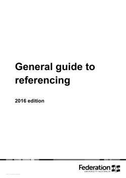 General guide to referencing - Federation University Australia