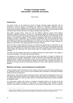 Foreign exchange market intervention: methods and