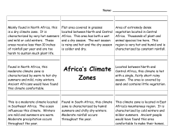African Climate Zones Graphic Organizer