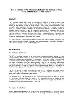 Reconciliation of the differences between the Consumer Price Index
