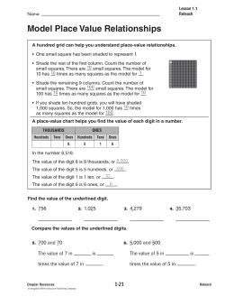 Model Place Value Relationships