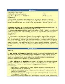 Inventors and Inventions - Tewksbury Township Schools