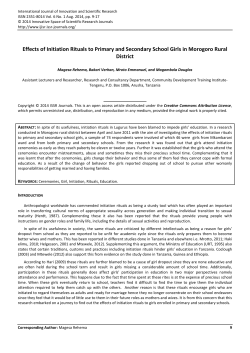 Effects of Initiation Rituals to Primary and Secondary