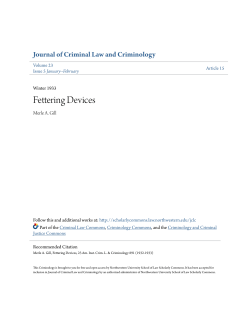 Fettering Devices - Scholarly Commons