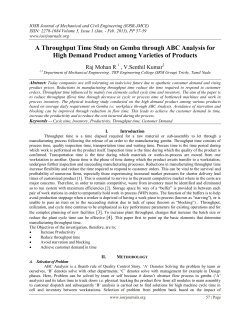 A Throughput Time Study on Gemba through ABC Analysis for High