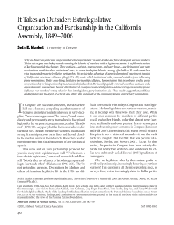 It Takes an Outsider: Extralegislative Organization and Partisanship