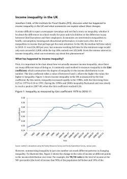Income inequality in the UK - Institute for Fiscal Studies