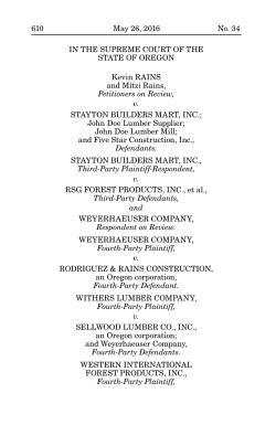 Rains v. Stayton Builders Mart