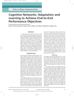Cognitive Networks: Adaptation and Learning to Achieve End