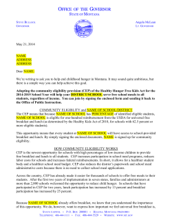 MT Governor`s Letter (schools with ISPs of 62.5 percent