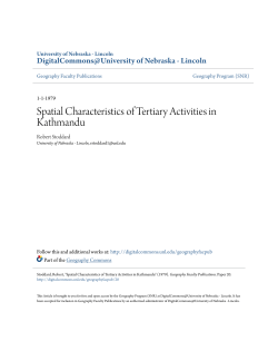 Spatial Characteristics of Tertiary Activities in Kathmandu