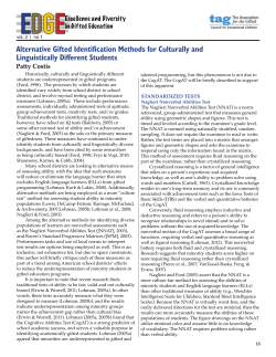 Alternative Gifted Identification Methods for Culturally - CEC-TAG
