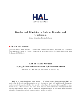 Gender and Ethnicity in Bolivia, Ecuador and Guatemala