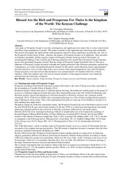 Blessed Are the Rich and Prosperous For Theirs Is the