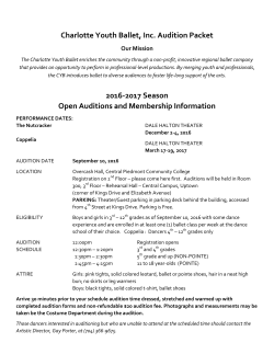 Charlotte Youth Ballet, Inc. Audition Packet 2016