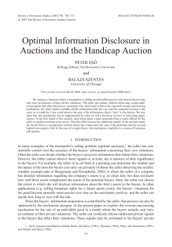 Optimal Information Disclosure in Auctions and