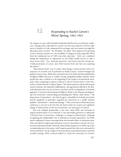 12 Responding to Rachel Carson`s Silent Spring, 1962&ndash;1963