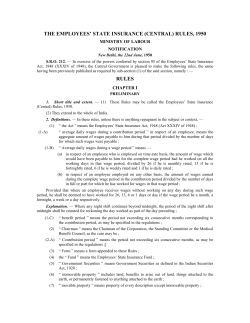 the employees` state insurance (central) rules, 1950 rules