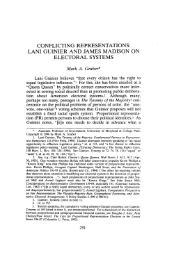 CONFLICTING REPRESENTATIONS: LANI GUINIER AND JAMES