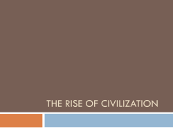 Characteristics of a Civilization