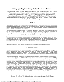 Mixing layer height and air pollution levels in urban area
