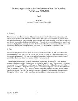 Storm Surge Almanac for Southwestern British Columbia: Fall/Winter
