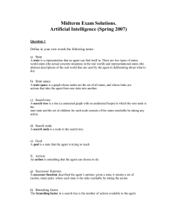 Midterm Exam Solutions. Artificial Intelligence