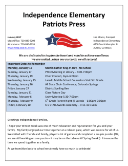 January 2017 Patriots Press - Independence Elementary