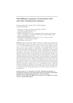 Sub-diffusion equations of fractional order and their fundamental