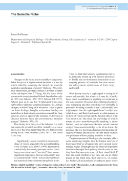 The Semiotic Niche - Journal of Mediterranean Ecology