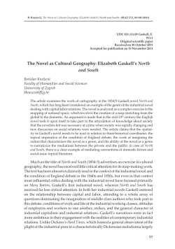 The Novel as Cultural Geography: Elizabeth Gaskell`s North and South