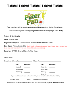 T-shirts! T-shirts! T-shirts! T-shirts! T