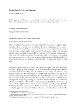 Human Rights for Foxes and Hedgehogs - SIM