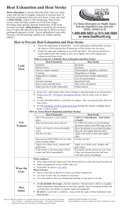 Heat Exhaustion and Heat Stroke