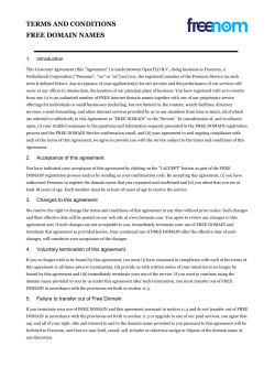 terms and conditions free domain names