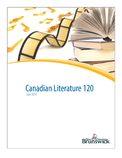 Canadian Literature 120 - Government of New Brunswick