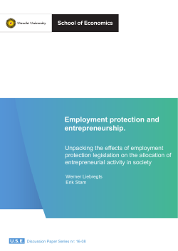 Employment protection and entrepreneurship. Unpacking the effects