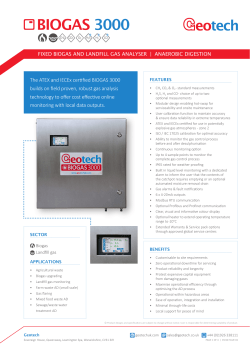 BIOGAS 3000 Datasheet