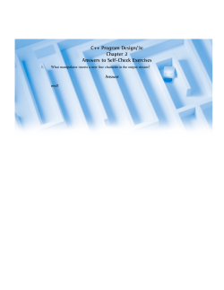 C++ Program Design/3e Chapter 2 Answers to Self