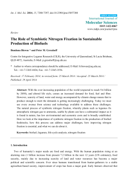 The Role of Symbiotic Nitrogen Fixation in Sustainable