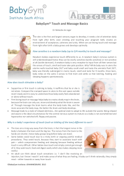BabyGym&reg; Touch and Massage Basics