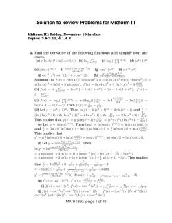 Solution to Review Problems for Midterm III