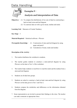Exemplar 9： Analysis and Interpretation of Data
