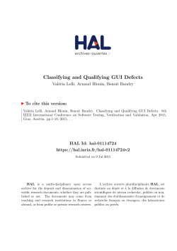 Classifying and Qualifying GUI Defects - HAL